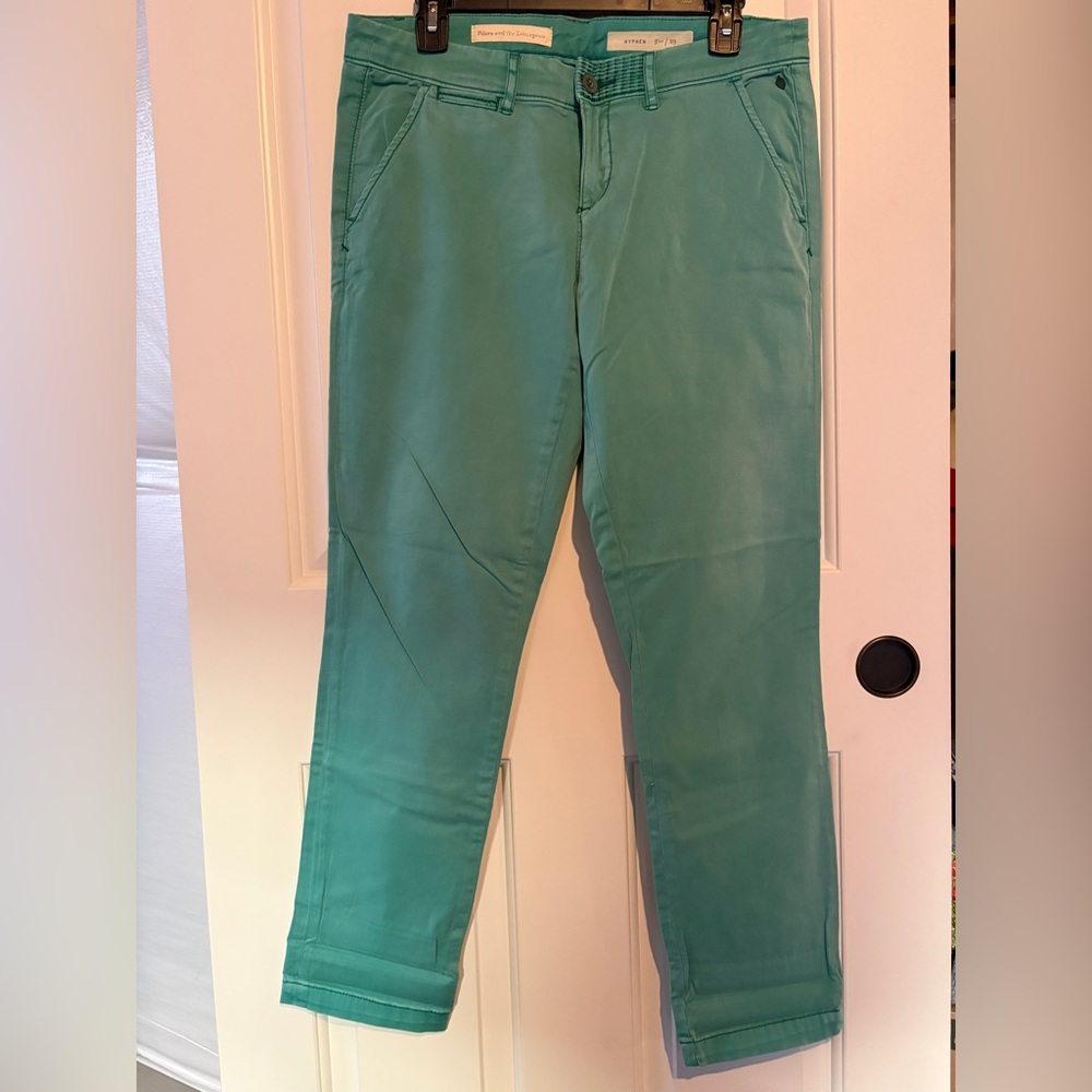 Anthropologie Pilcro and the Letterpress Teal Capri Size 29